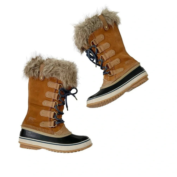 Sorel Waterproof Joan of Arctic Fur Trim Snow Winter Boots Size 7 - Picture 5 of 16